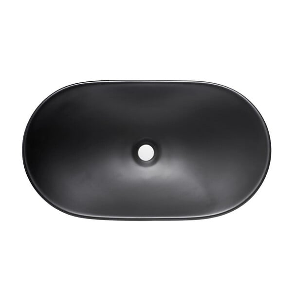 SWISS AQUA TECHNOLOGIES - Set Vasque Infinitio à poser 61,5x36 cm + Bonde, Noir mat (SATINF61536BKM-SET_BP) - large