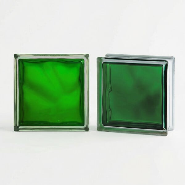 GLASSBLOCKS - Luxfera brique de verre 19x19x8 cm, vert transparent brillant (1908WGR) - large