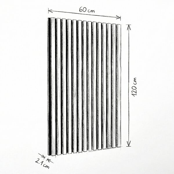SWISS AQUA TECHNOLOGIES - Panneau acoustique mural d'intérieur 60x120 cm en MDF sur feutre polyester, décor chêne fumé, 0,72 m2 (SATAKUPANSOT612) - large