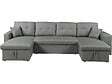 HABITAT ET JARDIN - Canapé d'angle panoramique convertible en tissu "Axel" - 4 places - Gris - vignette