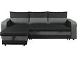 HABITAT ET JARDIN - Canapé d'angle réversible/convertible en tissu "Victor" - 3 places - Noir - vignette