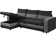HABITAT ET JARDIN - Canapé d'angle réversible/convertible en tissu "Victor" - 3 places - Noir - vignette