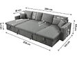 HABITAT ET JARDIN - Canapé d'angle panoramique convertible en tissu "Alain" - 4 places - Gris - vignette
