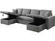 HABITAT ET JARDIN - Canapé d'angle panoramique convertible en tissu "Alain" - 4 places - Gris - vignette
