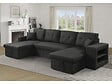HABITAT ET JARDIN - Canapé d'angle panoramique convertible en tissu "Axel" - 4 places - Noir - vignette