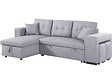 HABITAT ET JARDIN - Canapé d'angle convertible en tissu "Noah" - 4 places - Gris clair - vignette