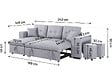 HABITAT ET JARDIN - Canapé d'angle convertible en tissu "Noah" - 4 places - Gris clair - vignette