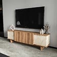 HABITAT ET JARDIN - Meuble TV en bois "Diana" 180 x 33 x 50 cm - Travertin - vignette