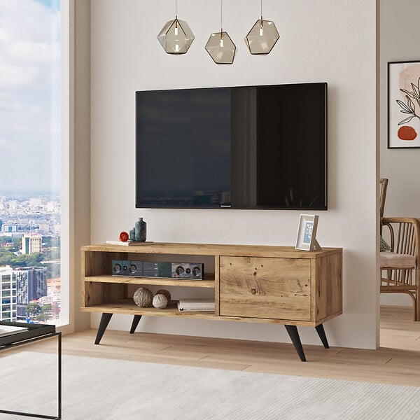 HABITAT ET JARDIN - Meuble TV en bois "Imo" - 110 x 40 x 44 cm - Marron - large