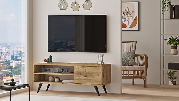 HABITAT ET JARDIN - Meuble TV en bois "Imo" - 110 x 40 x 44 cm - Marron - large