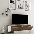 HABITAT ET JARDIN - Meuble TV en bois "Matera" - 150 x 31 x 41 cm - Marron - vignette