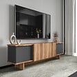HABITAT ET JARDIN - Meuble TV en bois "Diana" 180 x 33 x 50 cm - Anthracite - vignette