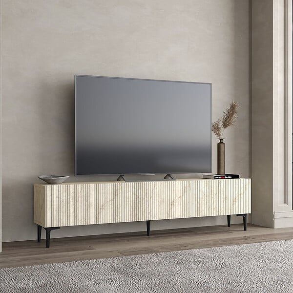 HABITAT ET JARDIN - Meuble TV en bois "Oscar" - 180 x 31 x 45 cm - Beige - large