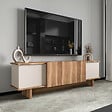HABITAT ET JARDIN - Meuble TV en bois "Diana" 180 x 33 x 50 cm - Beige - vignette