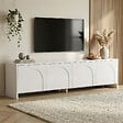 HABITAT ET JARDIN - Meuble TV en bois "Aurelia" - 180 x 32 x 45 cm - Blanc - vignette