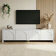 HABITAT ET JARDIN - Meuble TV en bois "Aurelia" - 180 x 32 x 45 cm - Blanc - vignette
