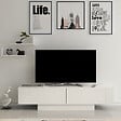 HABITAT ET JARDIN - Meuble TV en bois "Matera" - 150 x 31 x 41 cm - Blanc - vignette