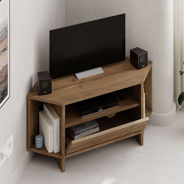 HABITAT ET JARDIN - Meuble TV en bois "Viva" - 95 x 35 x 45 cm - Marron - large