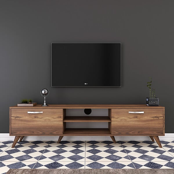 HABITAT ET JARDIN - Meuble TV en bois "Atik" - 180 x 35 x 48 cm - Marron - large