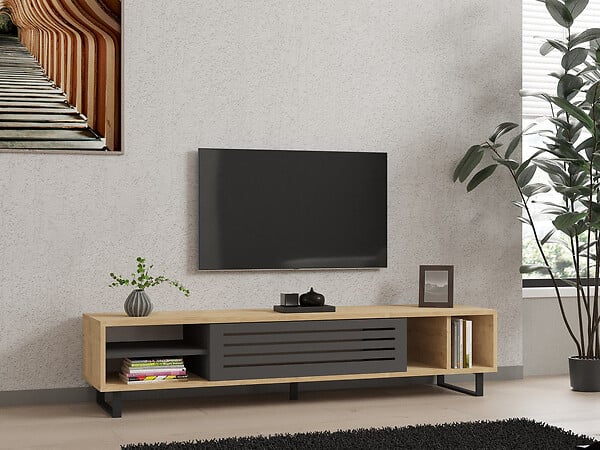 HABITAT ET JARDIN - Meuble TV en bois "Safir" 160 x 40 x 35 cm - Saphir - large