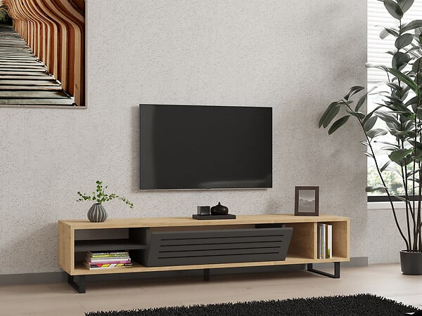 HABITAT ET JARDIN - Meuble TV en bois "Safir" 160 x 40 x 35 cm - Saphir - large