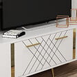 HABITAT ET JARDIN - Meuble TV en bois "Detas" - 150 x 35 x 48 cm - Or - vignette
