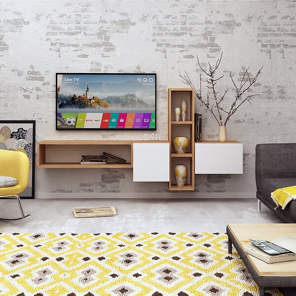 HABITAT ET JARDIN - Meuble TV en bois "Kumkuat" - 160 x 35 x 70 cm - Marron - large