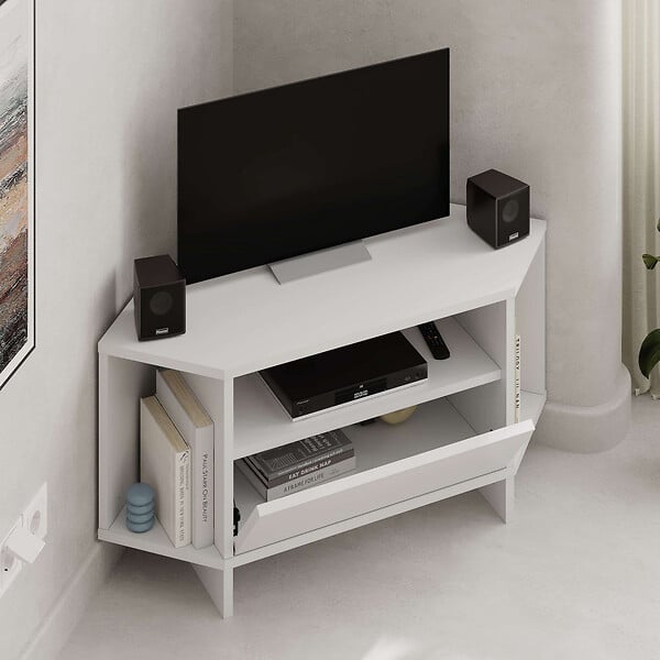 HABITAT ET JARDIN - Meuble TV en bois "Viva" - 95 x 35 x 45 cm - Blanc - large