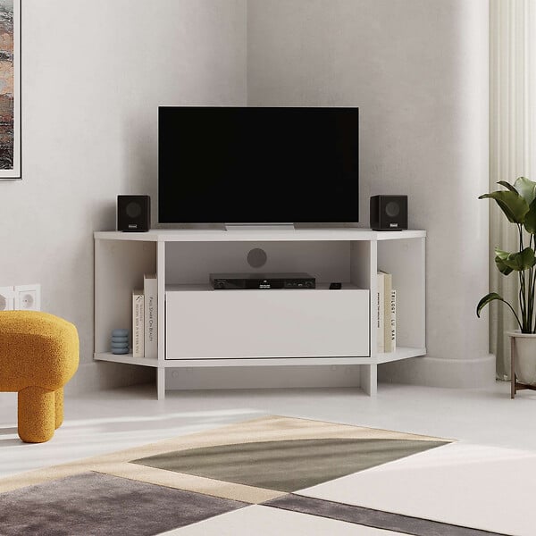 HABITAT ET JARDIN - Meuble TV en bois "Viva" - 95 x 35 x 45 cm - Blanc - large
