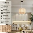 TECTAKE - Suspension LIGNEA LUX en jute au style bohème 40W marron naturel - vignette