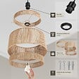 TECTAKE - Suspension LIGNEA LUX en jute au style bohème 40W marron naturel - vignette