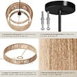 TECTAKE - Suspension LIGNEA LUX en jute au style bohème 40W marron naturel - vignette