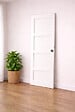 GD MENUISERIES - Porte Coulissante Tamera blanc H204 x L73 cm, coquilles, tire doigt - vignette