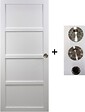 GD MENUISERIES - Porte Coulissante Tamera blanc H204 x L73 cm, coquilles, tire doigt - vignette