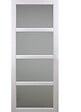 GD MENUISERIES - Porte Coulissante Tana Blanc Vitrée H204 X L73 cm, Coquilles Blanc - vignette