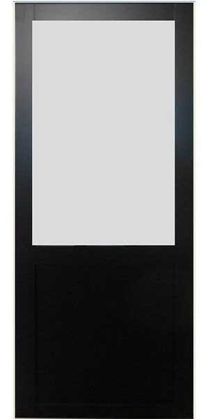 GD MENUISERIES - Porte Coulissante Athena Noir Vitrée H204 x L93 cm, Rail alu Bandeau Noir - large