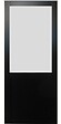 GD MENUISERIES - Porte Coulissante Athena Noir Vitrée H204 x L93 cm, Rail alu Bandeau Noir - vignette