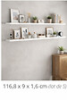 GD MENUISERIES - Tablettes mélaminées blanches 116,8 x 9 x 1,6 cm – Lot de 5 étagères murales peu profondes - vignette