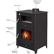 INTERSTOVES - Pack Poêle à bois ROSA 10 bûches 50cm + Kit Conduit 150 - - vignette