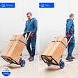 HOSTRÃ–M - Diable pliant Aluminium pour Charge Lourde, Diable pliable Demenagement, Transport matériau, Grandes Roues, Charge Max. 200kg, Garantie 5 ans, Hostrom - vignette
