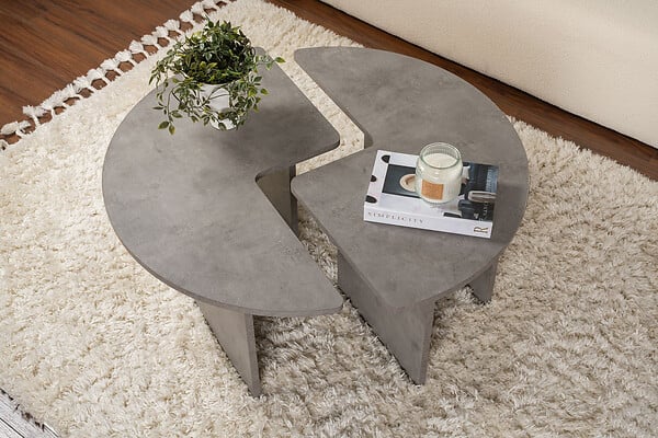HABITAT ET JARDIN - Table basse en bois "Moira" 90 x 90 x 41 cm - Gris béton - large