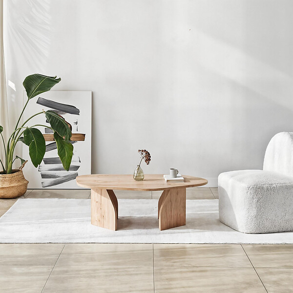 HABITAT ET JARDIN - Table basse en bois "Rock" 100 x 60 x 35 cm - Chêne saphir - large