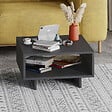 HABITAT ET JARDIN - Table basse en bois "Hola" - 60 x 60 x 32 cm - Gris anthracite - vignette