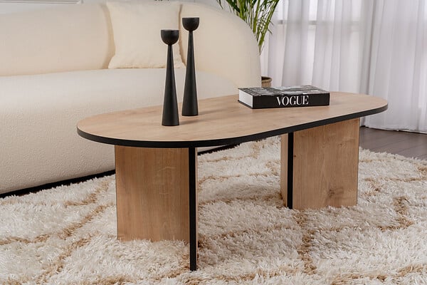 HABITAT ET JARDIN - Table basse en bois "Sable" 119 x 60 x 40 cm - Chêne saphir - large