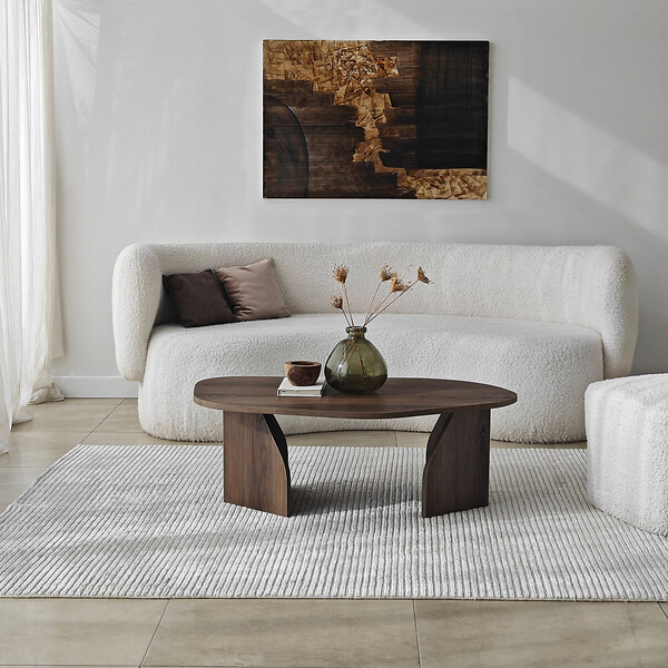 HABITAT ET JARDIN - Table basse en bois "Rock" 100 x 60 x 35 cm - Noyer - large