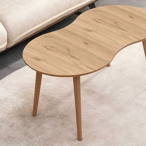 HABITAT ET JARDIN - Table basse en bois "Moon" 99 x 54 x 45 cm - Chêne - large