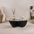 HABITAT ET JARDIN - Table basse en verre "Liya" 90 x 90 x 30 cm - Bois Noir - vignette