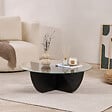 HABITAT ET JARDIN - Table basse en verre "Liya" 90 x 90 x 30 cm - Bois Noir - vignette