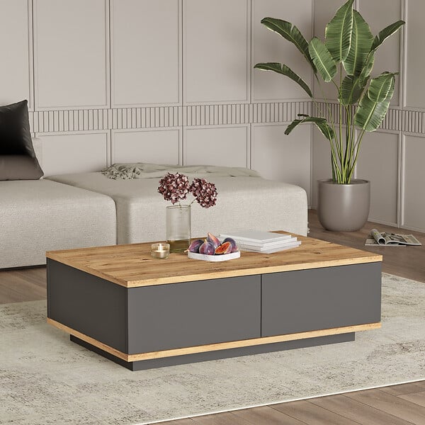 HABITAT ET JARDIN - Table basse en bois "Frew" - 90 x 60 x 28 cm - Marron - large