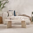 HABITAT ET JARDIN - Table basse en bois "Melina" 120 x 60 x 40 cm - Travertin - vignette